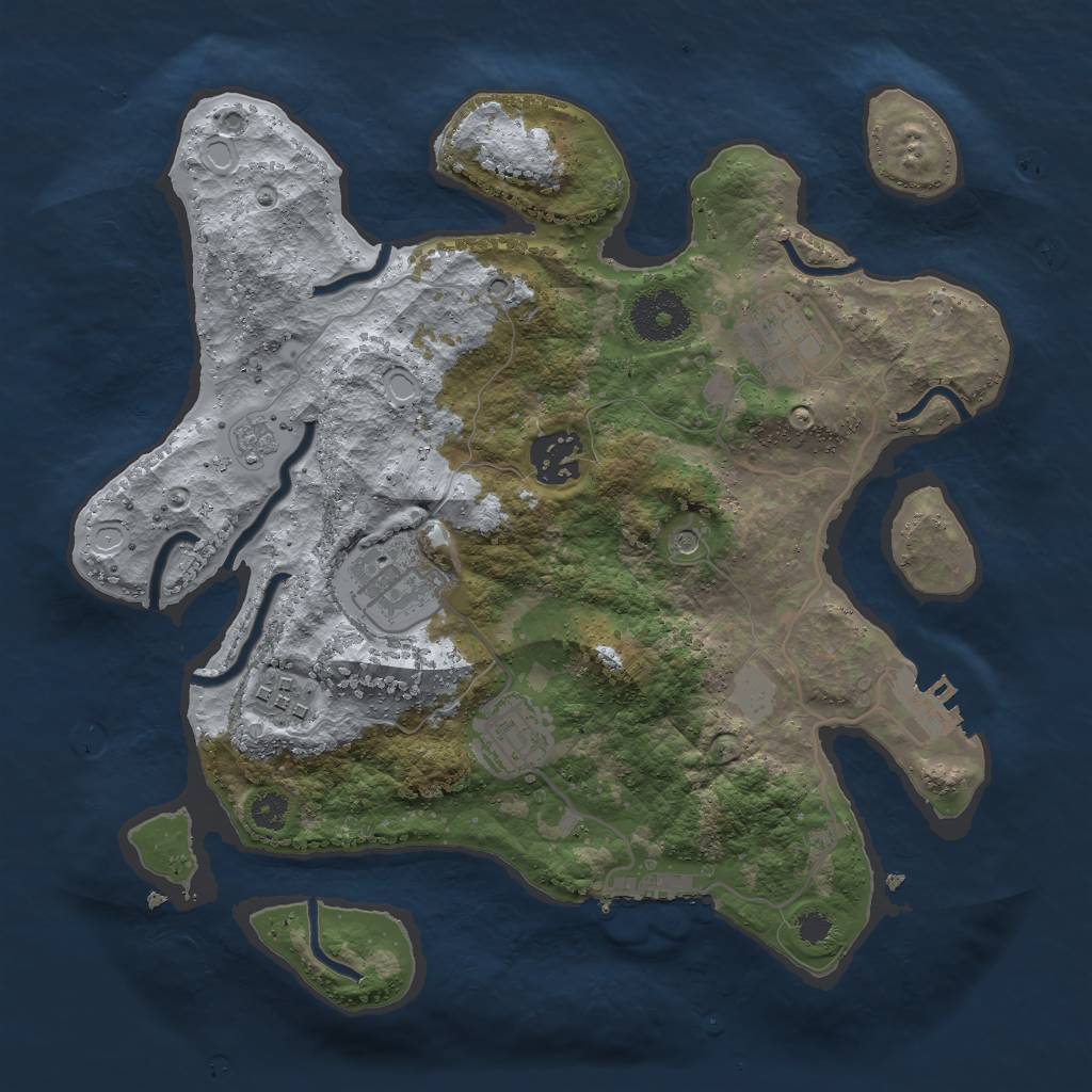 Rust Map: Procedural Map, Size: 3000, Seed: 186479, 12 Monuments