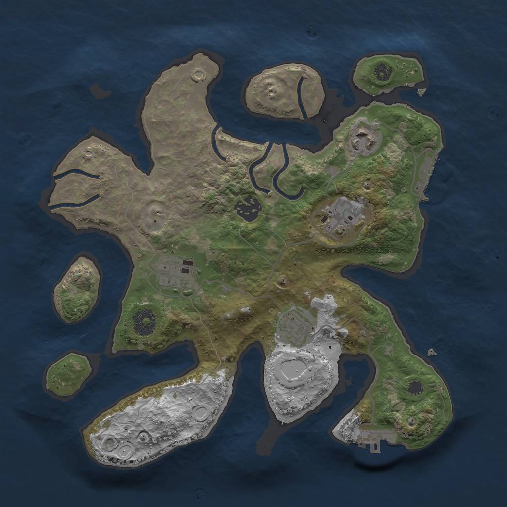 Rust Map: Procedural Map, Size: 3000, Seed: 231323, 12 Monuments