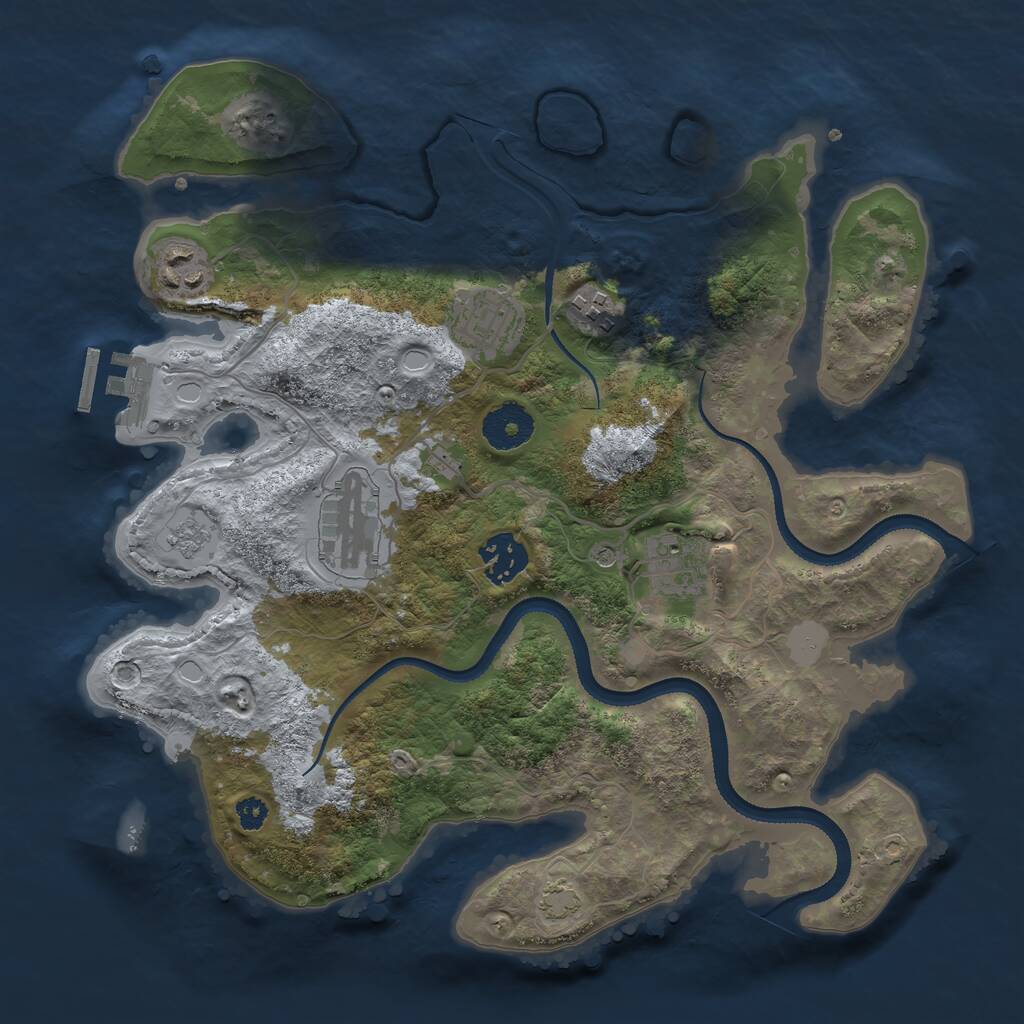 Rust Map: Procedural Map, Size: 3200, Seed: 1089137652, 11 Monuments