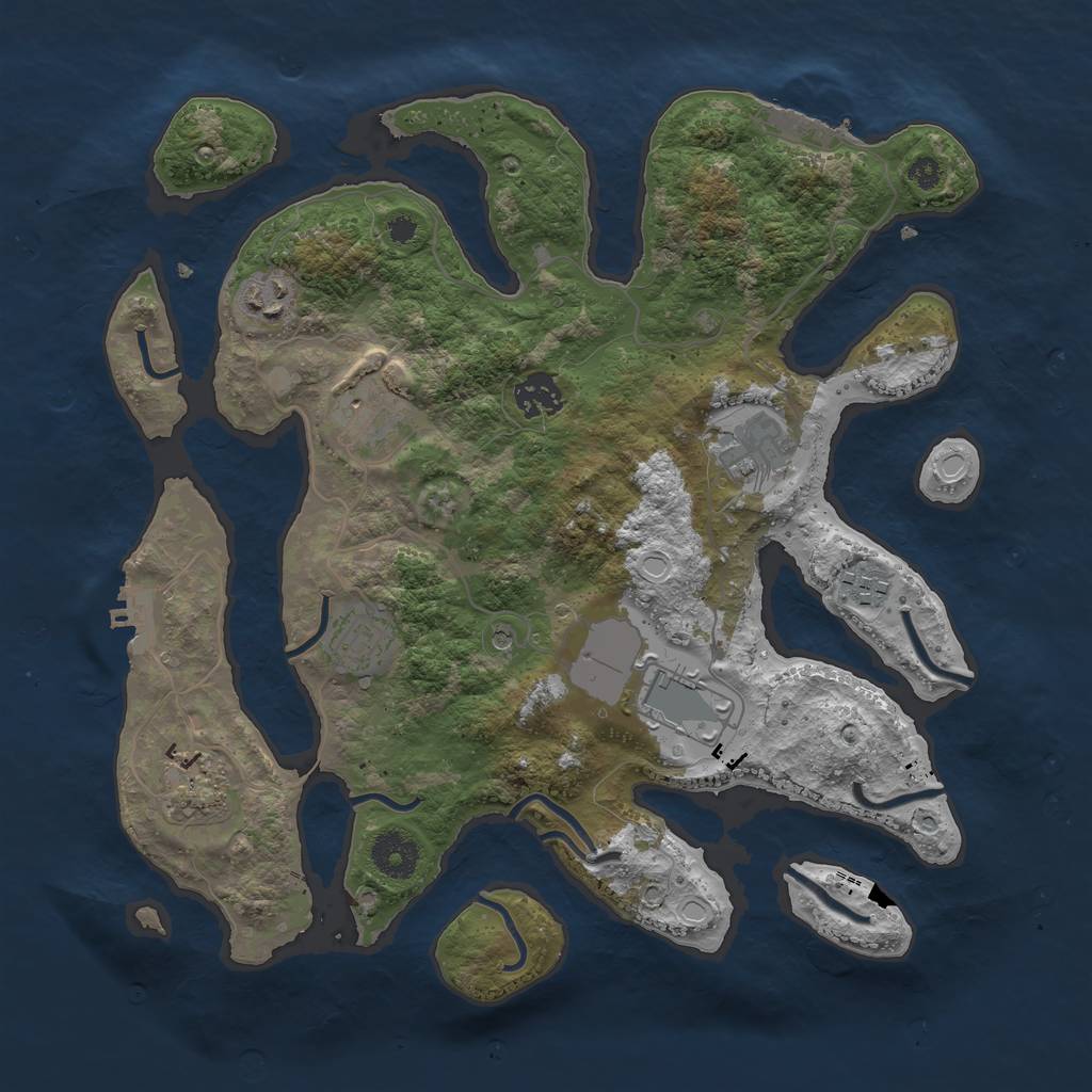 Rust Map: Procedural Map, Size: 3500, Seed: 177, 16 Monuments