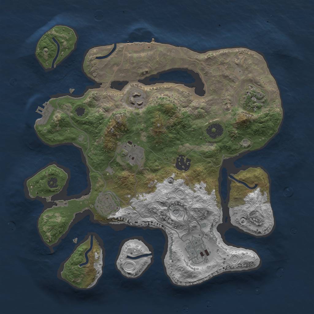 Rust Map: Procedural Map, Size: 3000, Seed: 623, 14 Monuments