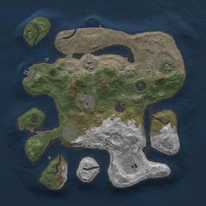 Thumbnail Rust Map: Procedural Map, Size: 3000, Seed: 623, 14 Monuments