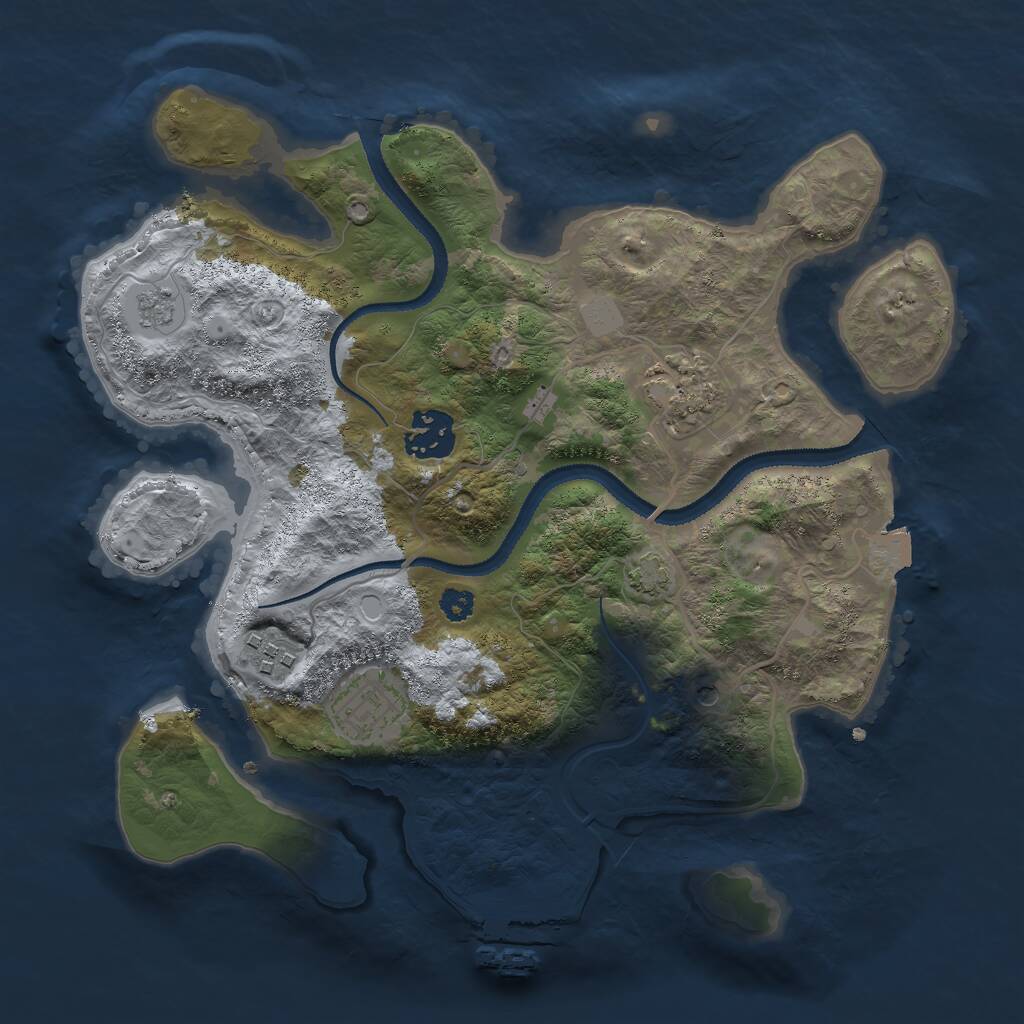 Rust Map: Procedural Map, Size: 3000, Seed: 91708532, 9 Monuments