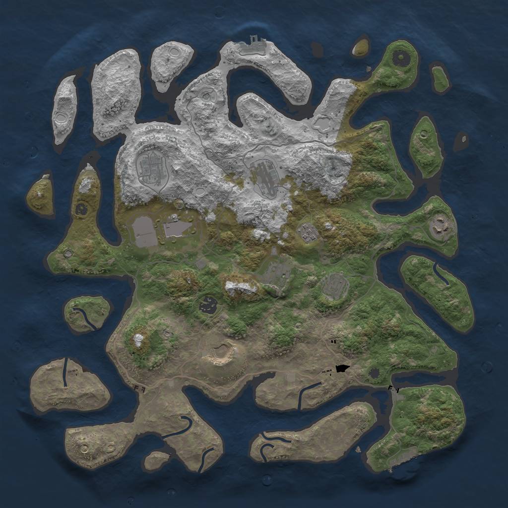 Rust Map: Procedural Map, Size: 4250, Seed: 207, 17 Monuments