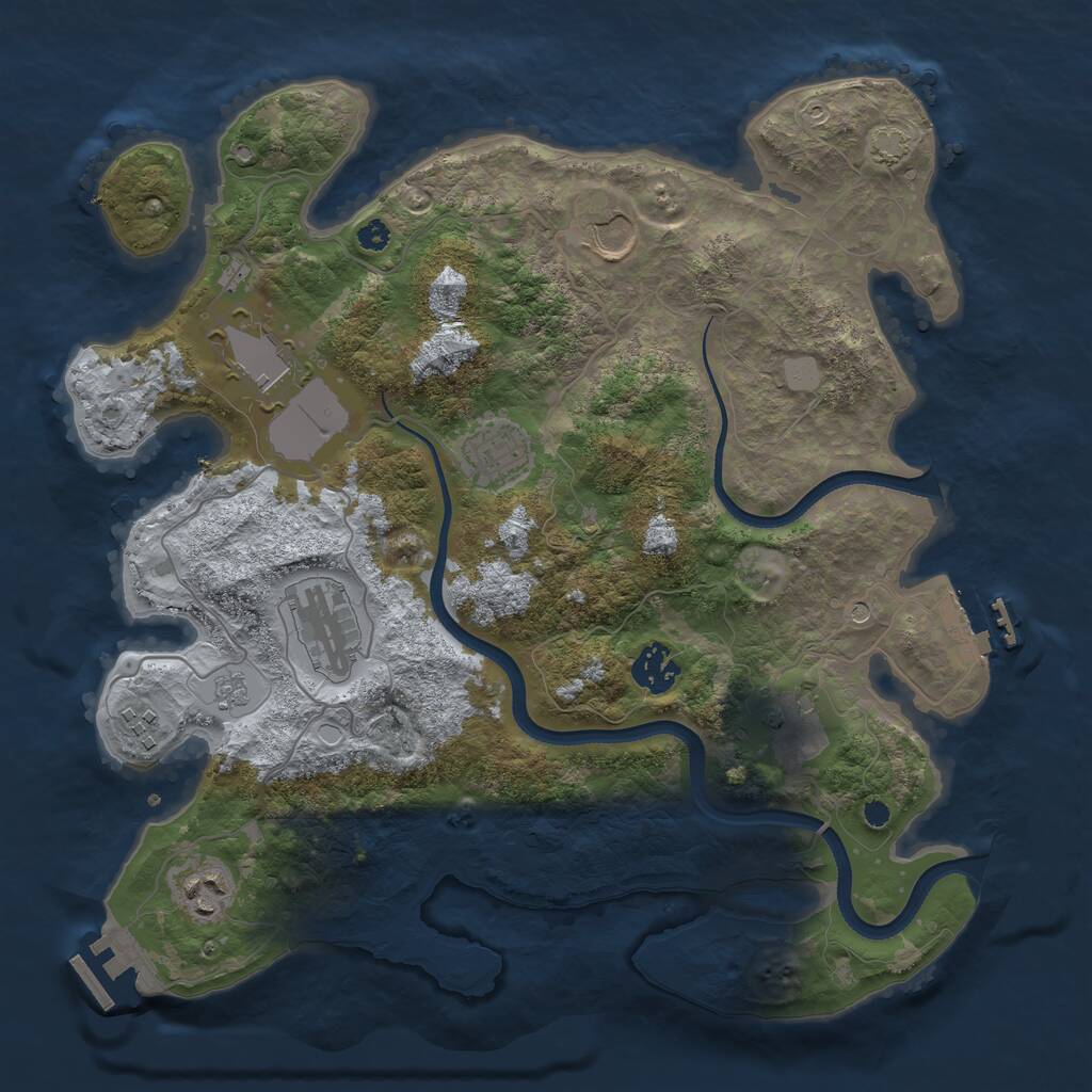 Rust Map: Procedural Map, Size: 3500, Seed: 81975, 14 Monuments
