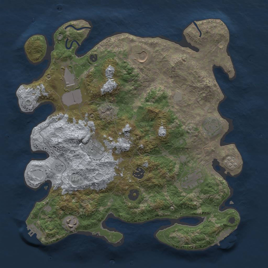 Rust Map: Procedural Map, Size: 3500, Seed: 81975, 15 Monuments