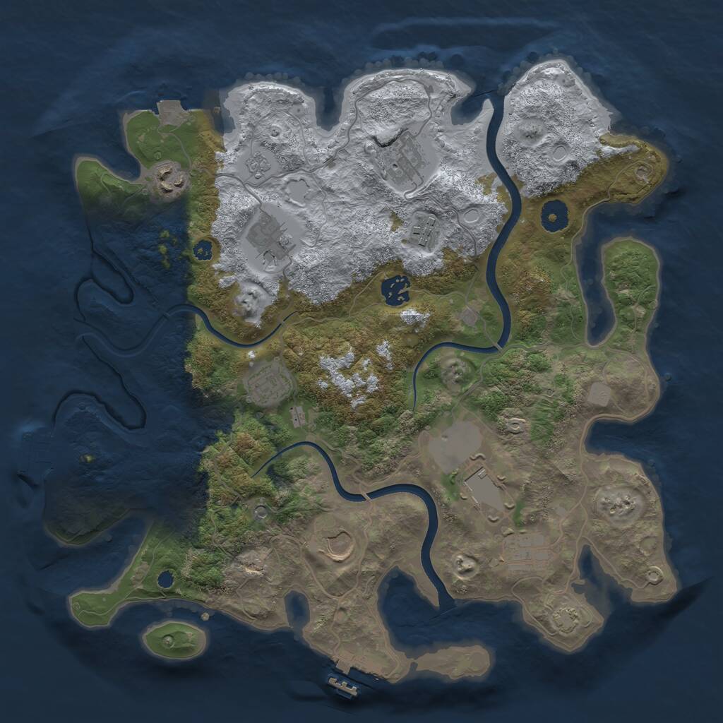 Rust Map: Procedural Map, Size: 3600, Seed: 531782779, 15 Monuments