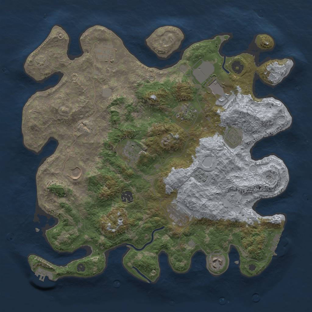 Rust Map: Procedural Map, Size: 3800, Seed: 522544906, 18 Monuments