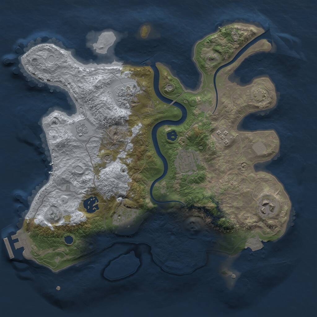 Rust Map: Procedural Map, Size: 3000, Seed: 28872, 11 Monuments