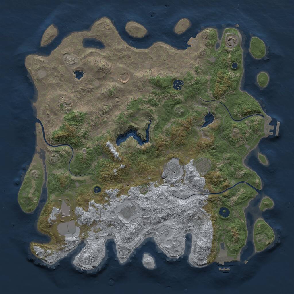 Rust Map: Procedural Map, Size: 4200, Seed: 9001, 13 Monuments