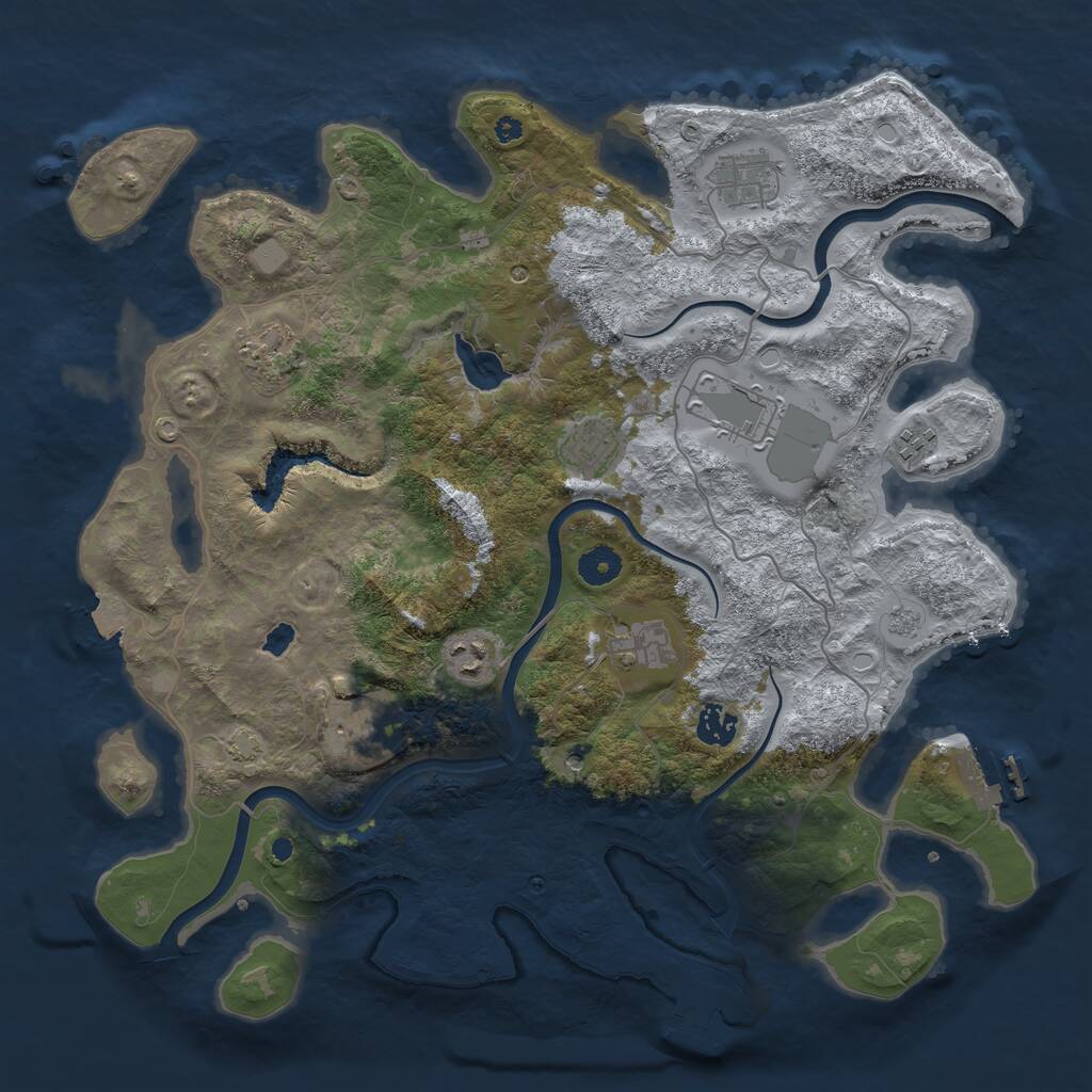 Rust Map: Procedural Map, Size: 4000, Seed: 322109, 15 Monuments