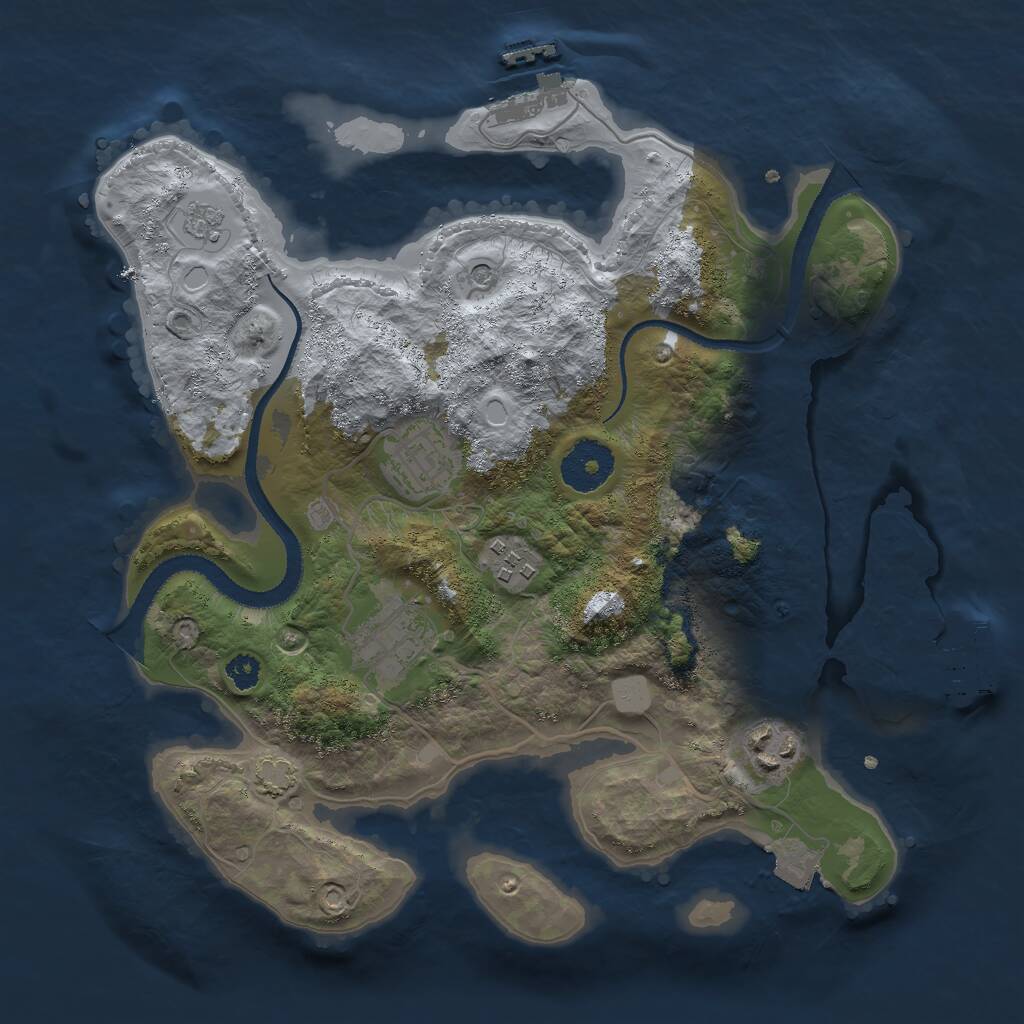 Rust Map: Procedural Map, Size: 3000, Seed: 51108682, 10 Monuments