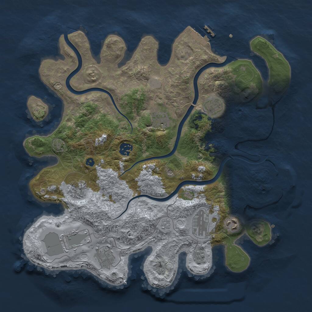 Rust Map: Procedural Map, Size: 3600, Seed: 44331721, 15 Monuments