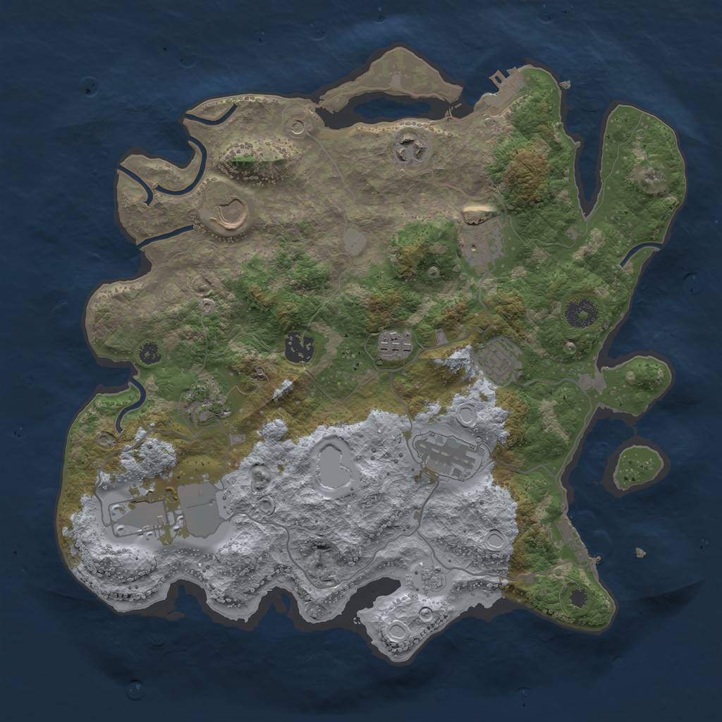 Rust Map: Procedural Map, Size: 3500, Seed: 20211013, 16 Monuments