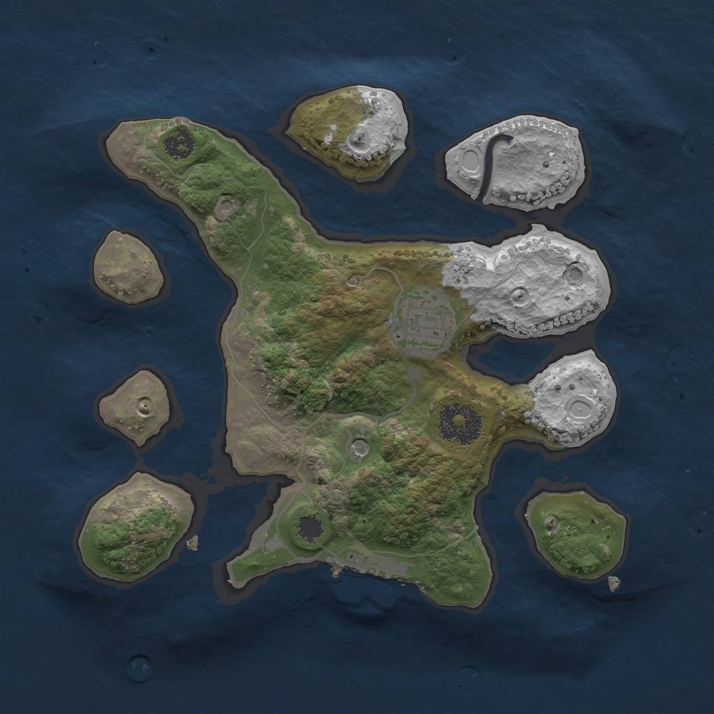 Rust Map: Procedural Map, Size: 2501, Seed: 123, 8 Monuments