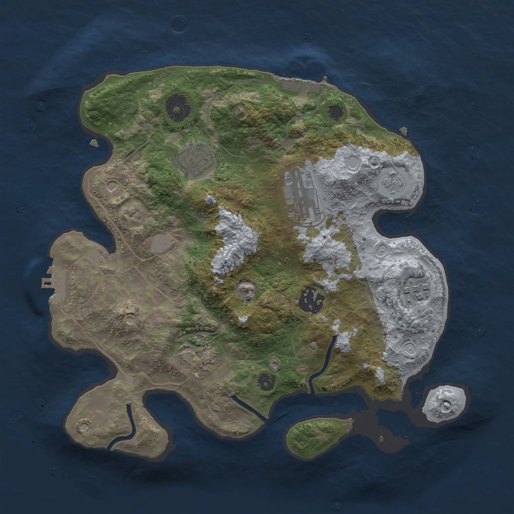 Rust Map: Procedural Map, Size: 3000, Seed: 5564288, 12 Monuments