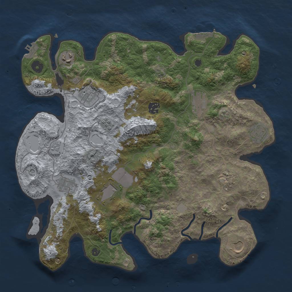 Rust Map: Procedural Map, Size: 3700, Seed: 2284, 17 Monuments