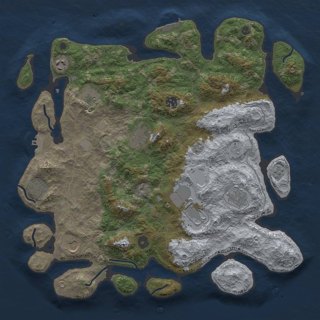 Rust Map: Procedural Map, Size: 4000, Seed: 19822021, 16 Monuments
