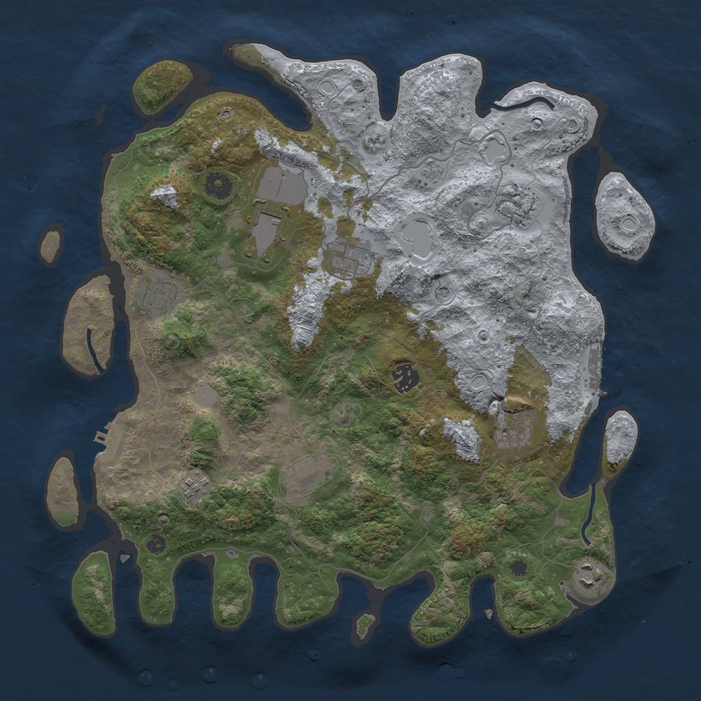Rust Map: Procedural Map, Size: 3850, Seed: 99234, 16 Monuments