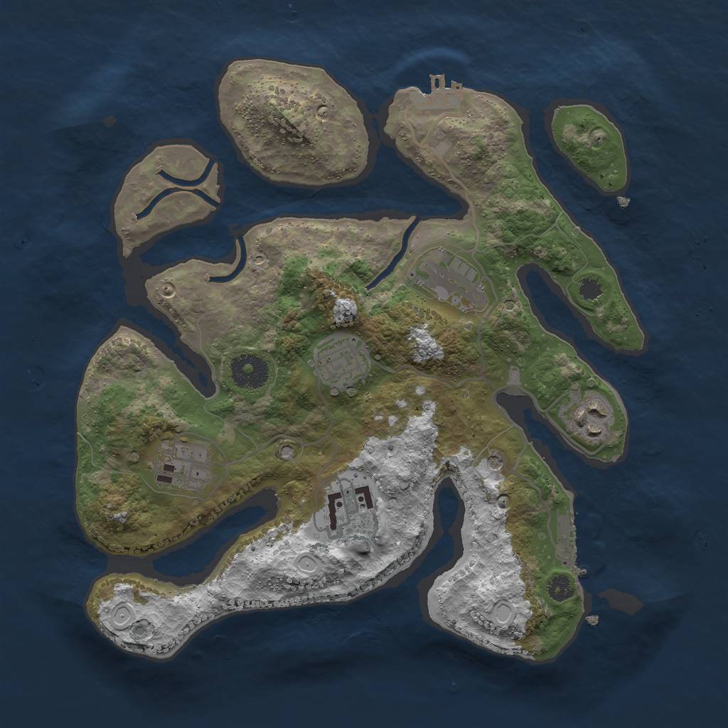 Rust Map: Procedural Map, Size: 3000, Seed: 354467471, 13 Monuments