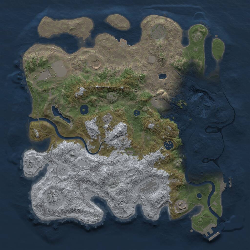 Rust Map: Procedural Map, Size: 4000, Seed: 297391, 15 Monuments