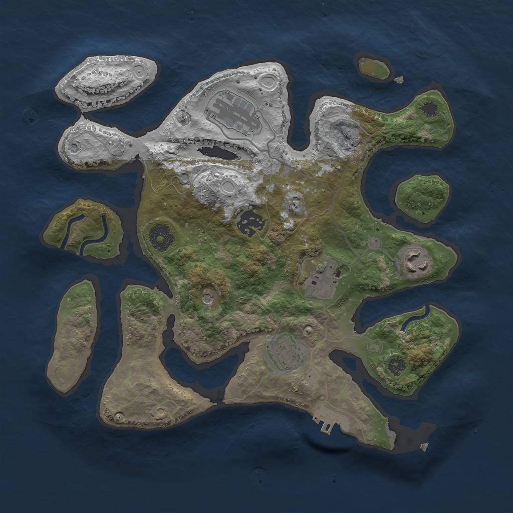 Rust Map: Procedural Map, Size: 3000, Seed: 446492692, 12 Monuments