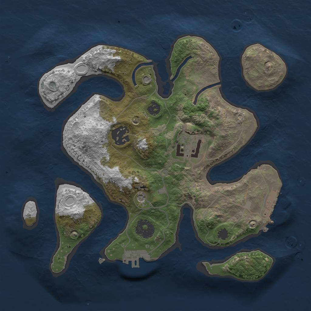 Rust Map: Procedural Map, Size: 2500, Seed: 1935266888, 10 Monuments