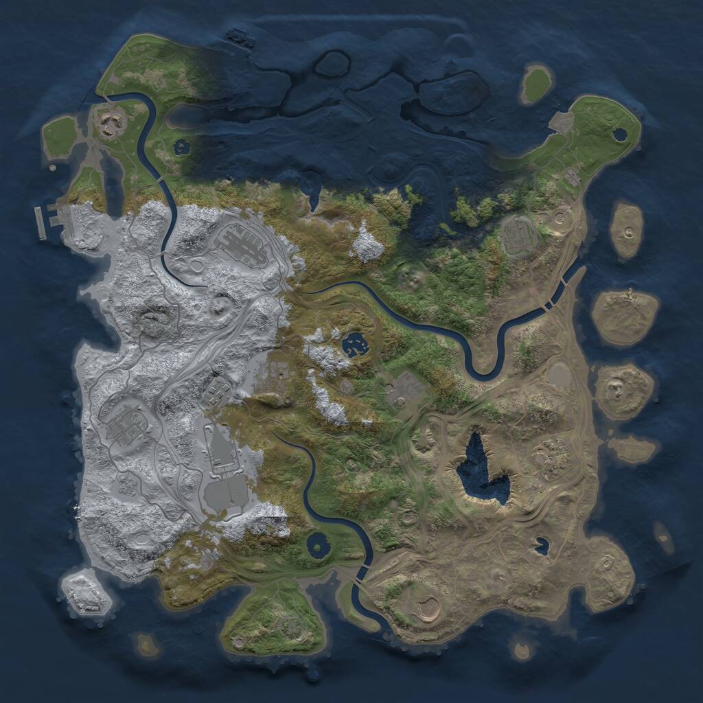 Rust Map: Procedural Map, Size: 4250, Seed: 14594, 17 Monuments