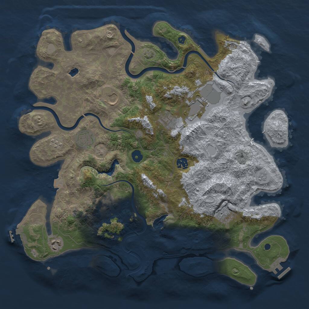 Rust Map: Procedural Map, Size: 4000, Seed: 15654, 15 Monuments