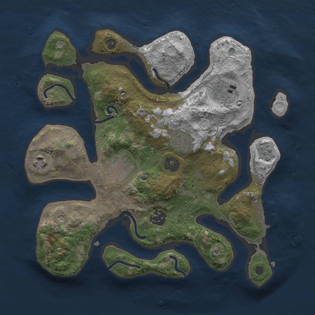 Rust Map: Procedural Map, Size: 3000, Seed: 1786086854, 13 Monuments