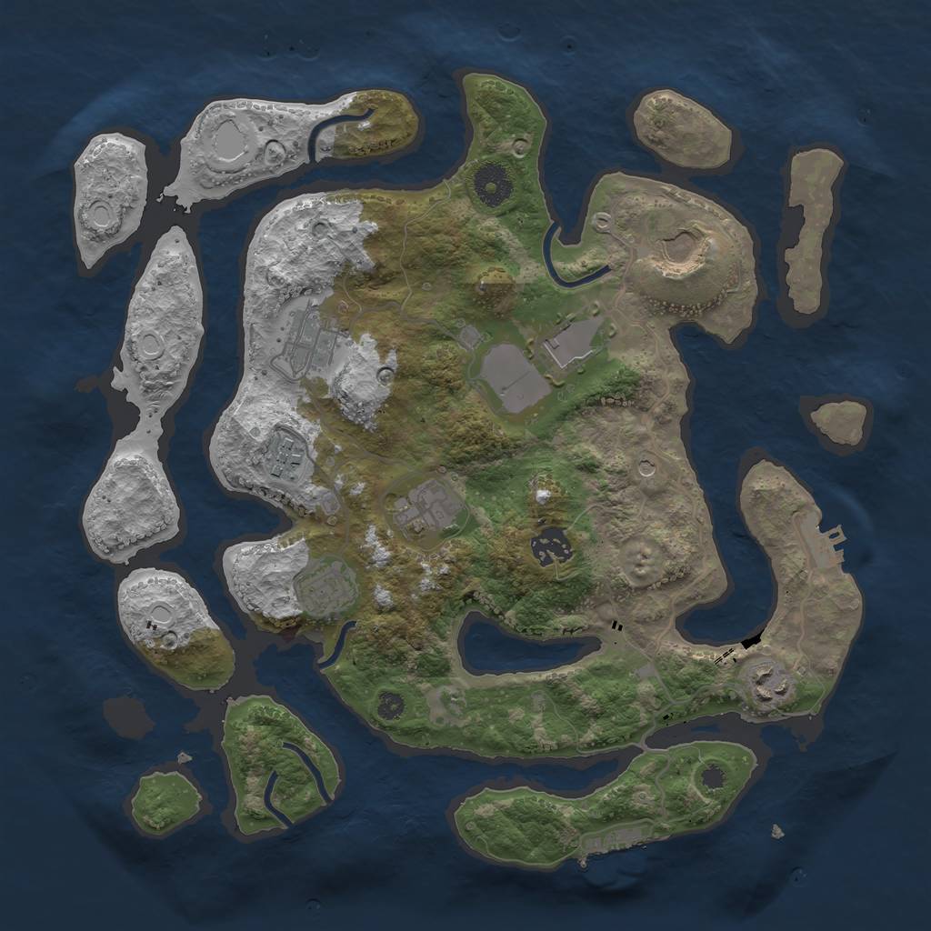 Rust Map: Procedural Map, Size: 3500, Seed: 134252121, 16 Monuments