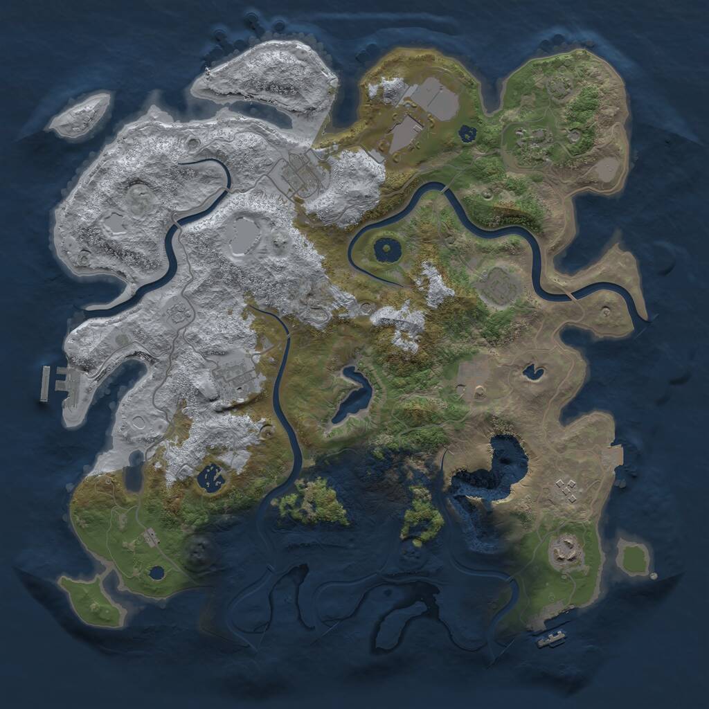 Rust Map: Procedural Map, Size: 4000, Seed: 704679, 15 Monuments