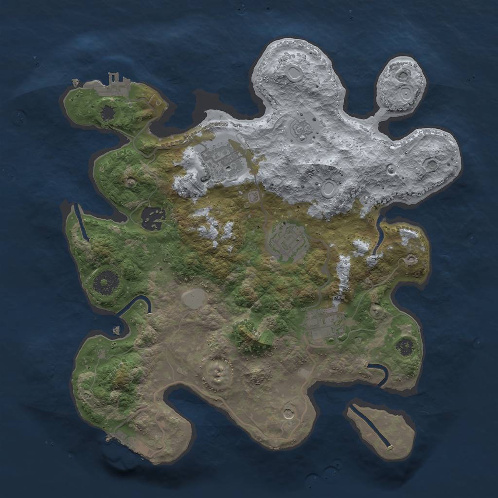 Rust Map: Procedural Map, Size: 3000, Seed: 56145485, 11 Monuments