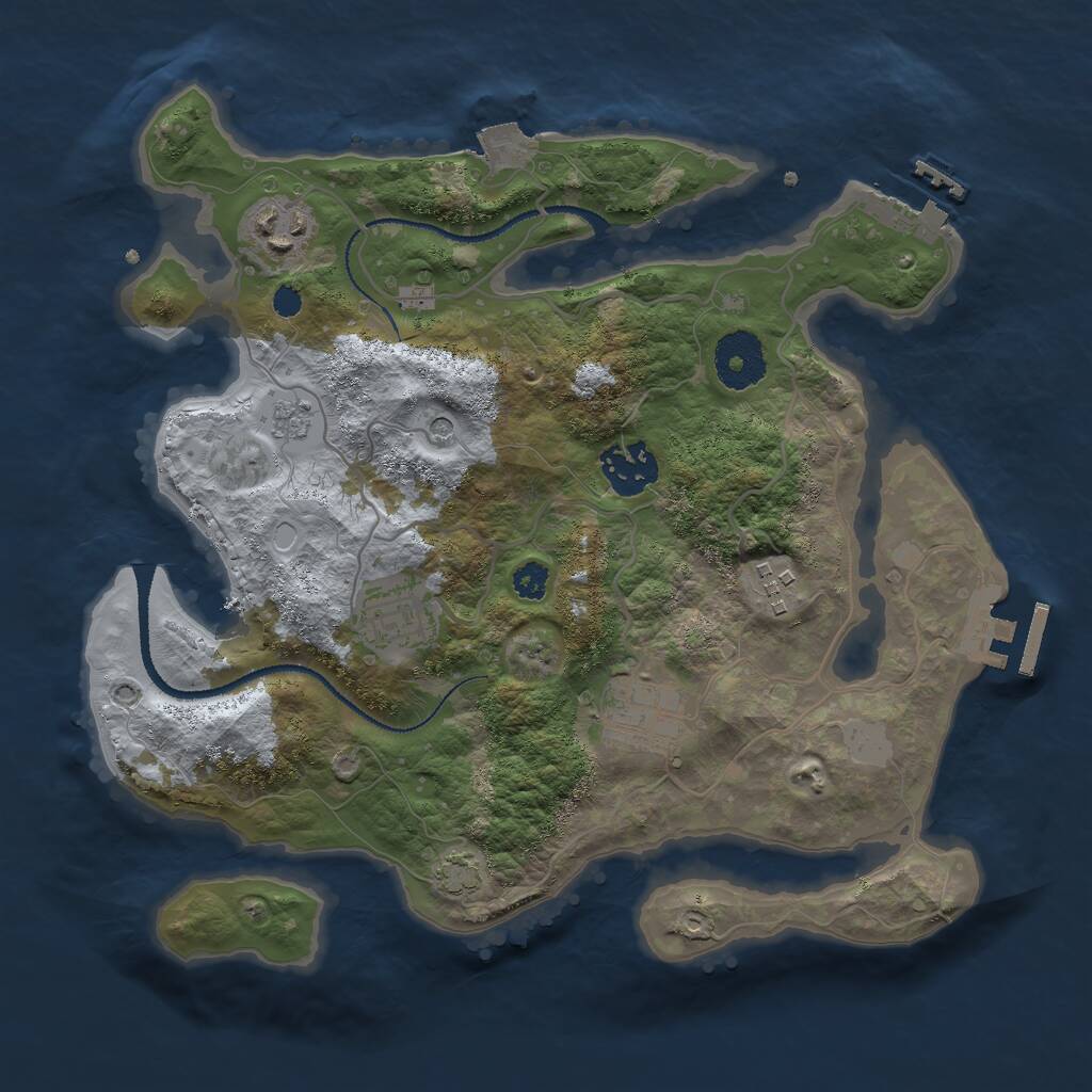 Rust Map: Procedural Map, Size: 3000, Seed: 87134615, 11 Monuments
