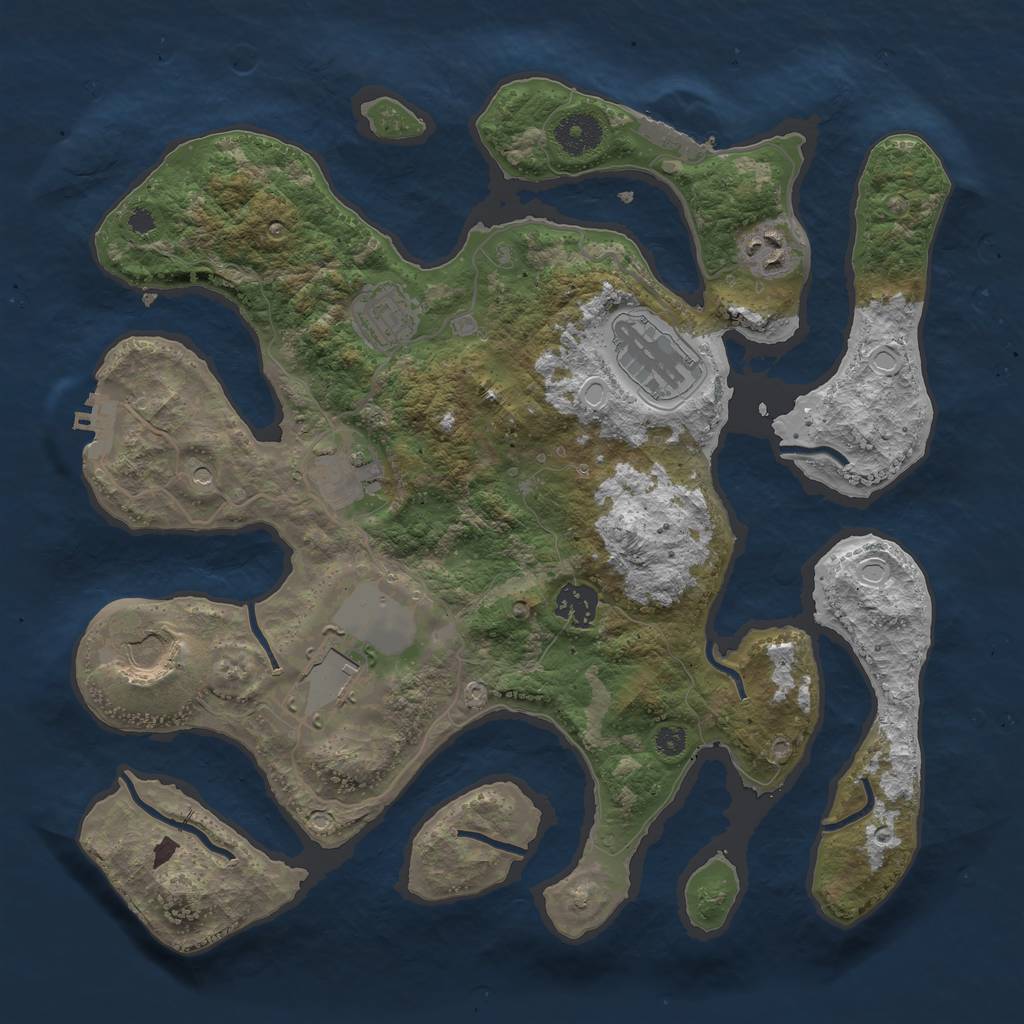 Rust Map: Procedural Map, Size: 3500, Seed: 434678, 15 Monuments