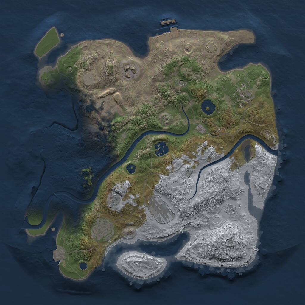 Rust Map: Procedural Map, Size: 3200, Seed: 19247, 13 Monuments