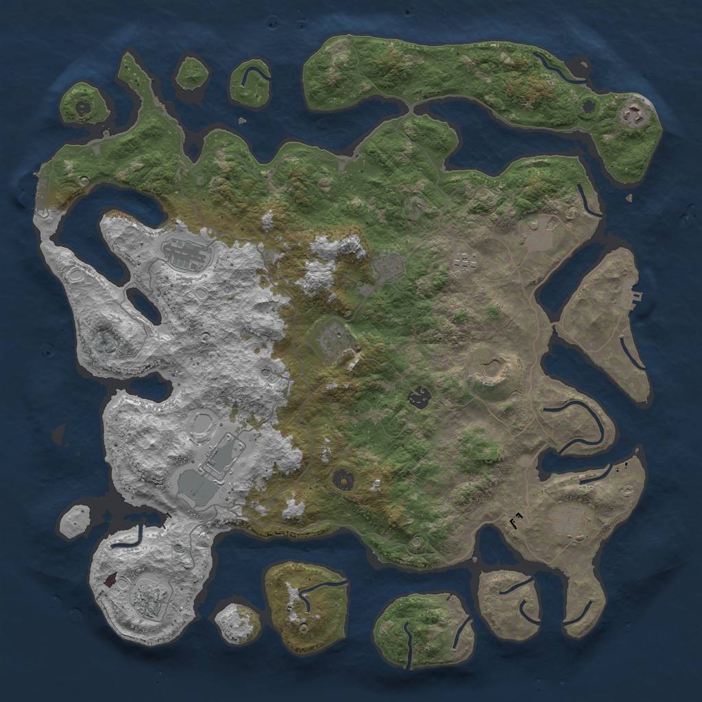 Rust Map: Procedural Map, Size: 4800, Seed: 100, 19 Monuments