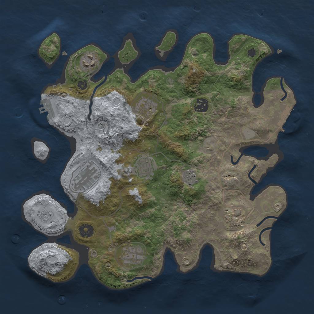 Rust Map: Procedural Map, Size: 3250, Seed: 12345, 15 Monuments