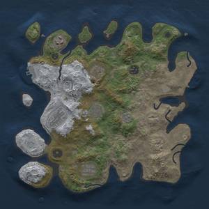 Thumbnail Rust Map: Procedural Map, Size: 3250, Seed: 12345, 15 Monuments