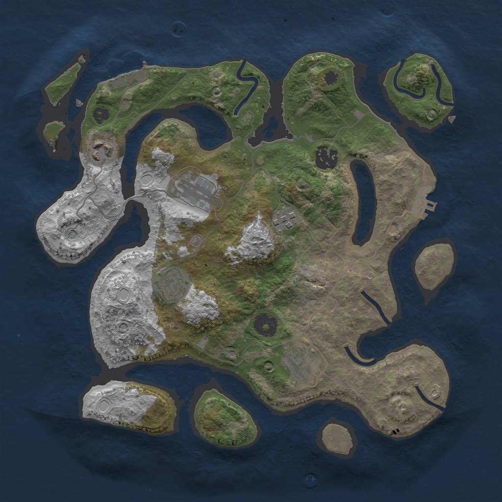 Rust Map: Procedural Map, Size: 3200, Seed: 436462731, 14 Monuments