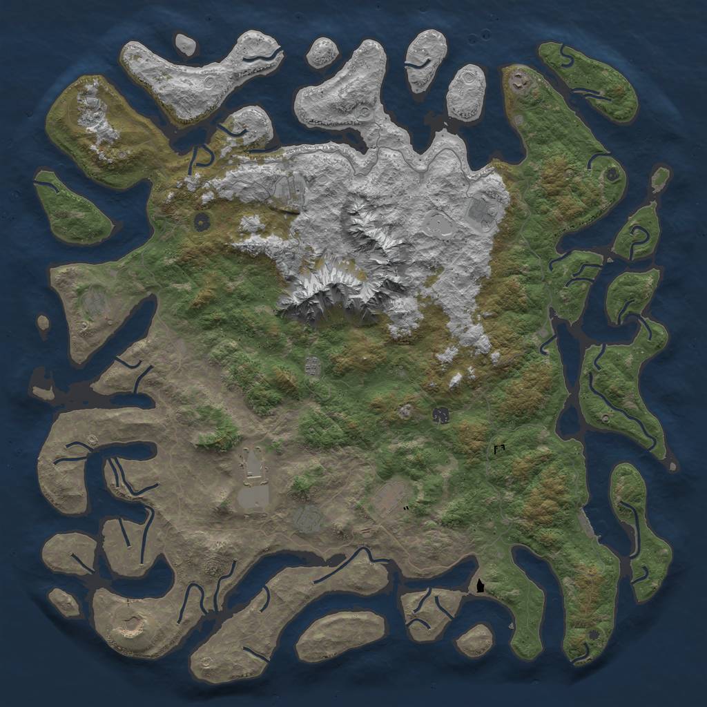 Rust Map: Procedural Map, Size: 6000, Seed: 934071855, 18 Monuments