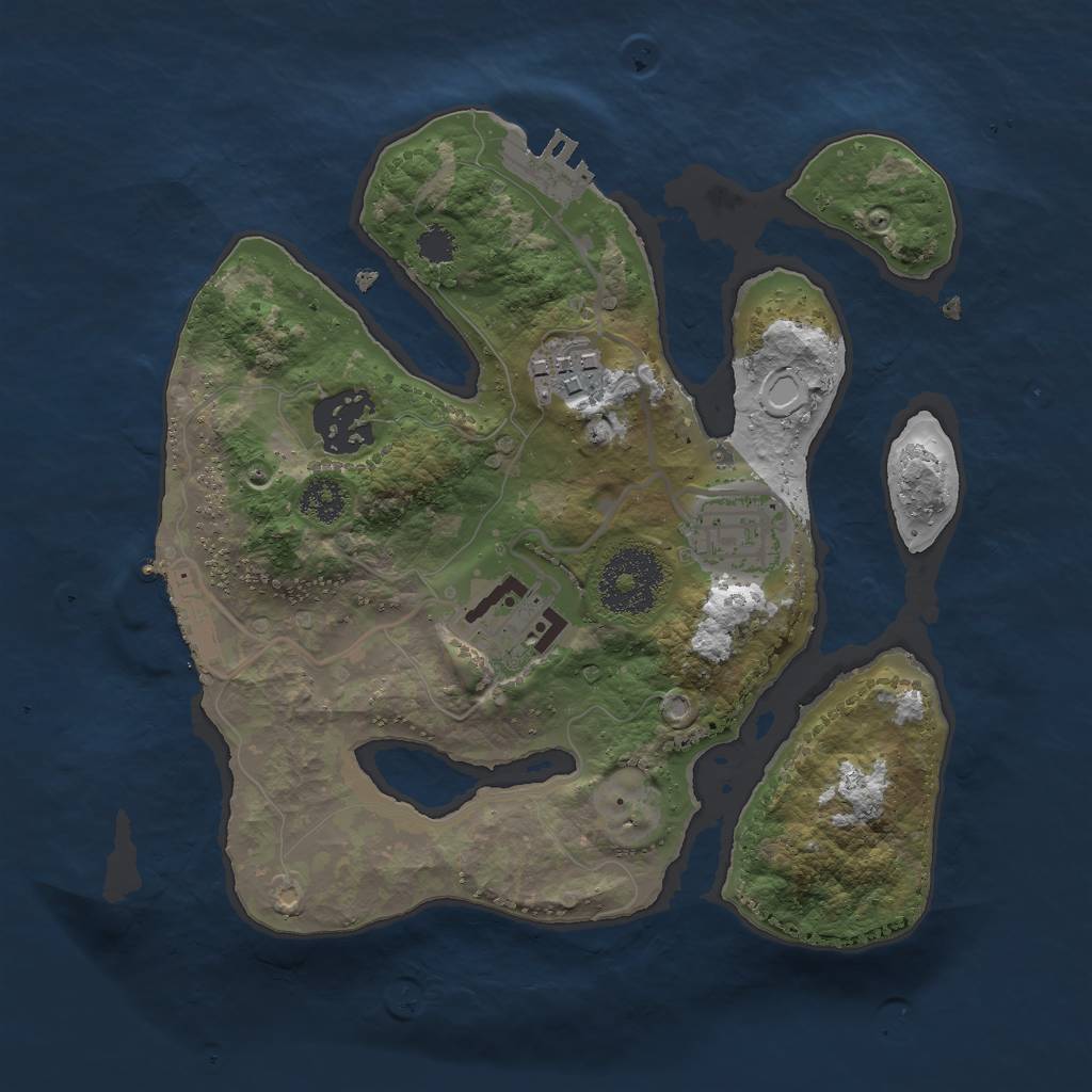 Rust Map: Procedural Map, Size: 2500, Seed: 1128, 11 Monuments