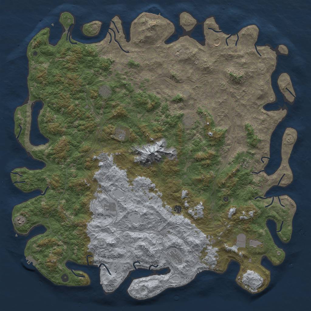 Rust Map: Procedural Map, Size: 6000, Seed: 7192, 19 Monuments