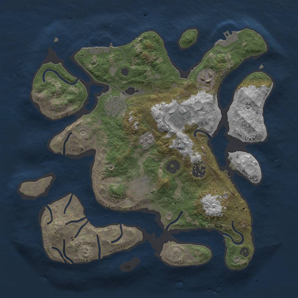 Rust Map: Procedural Map, Size: 3255, Seed: 1337, 14 Monuments