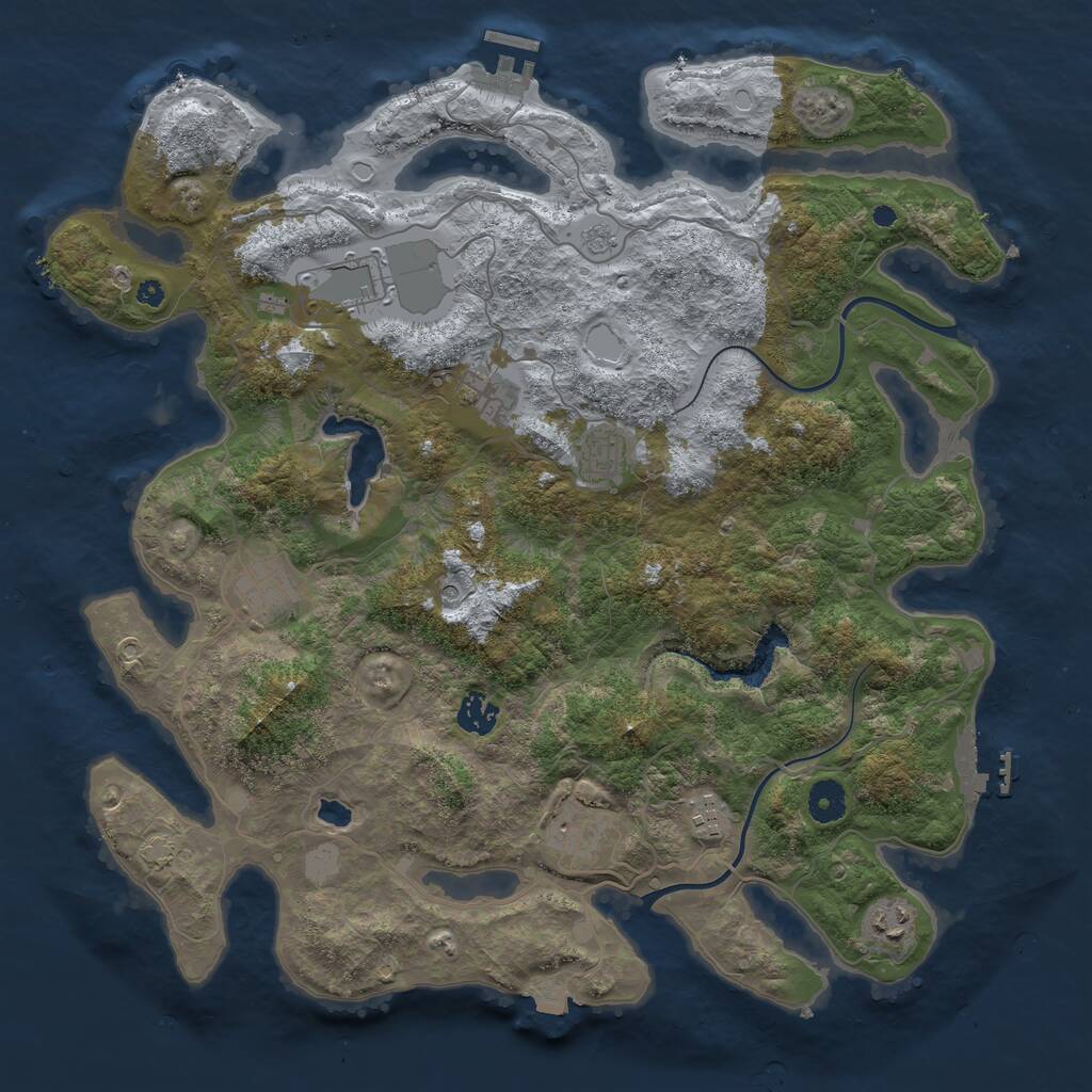 Rust Map: Procedural Map, Size: 4000, Seed: 775, 14 Monuments