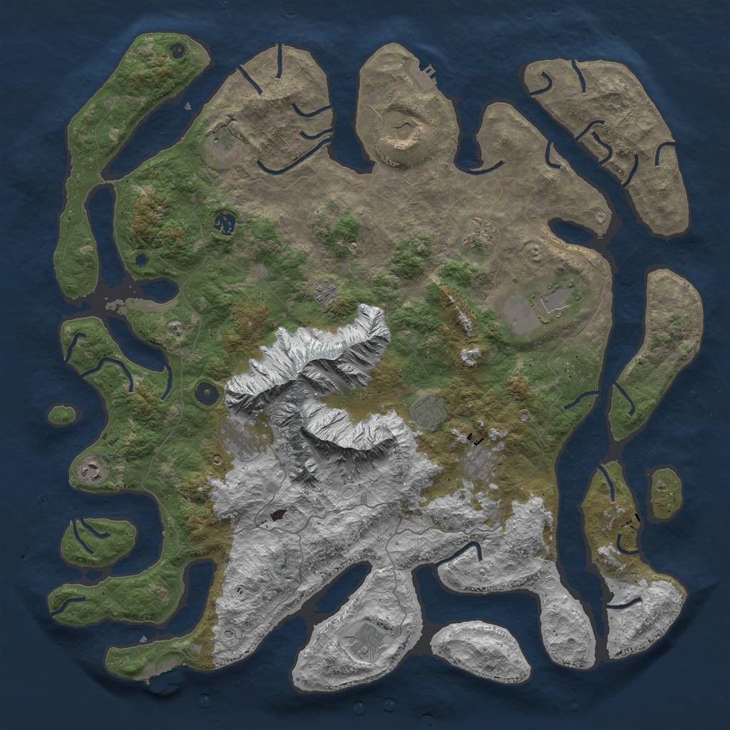 Rust Map: Procedural Map, Size: 5000, Seed: 11992, 19 Monuments