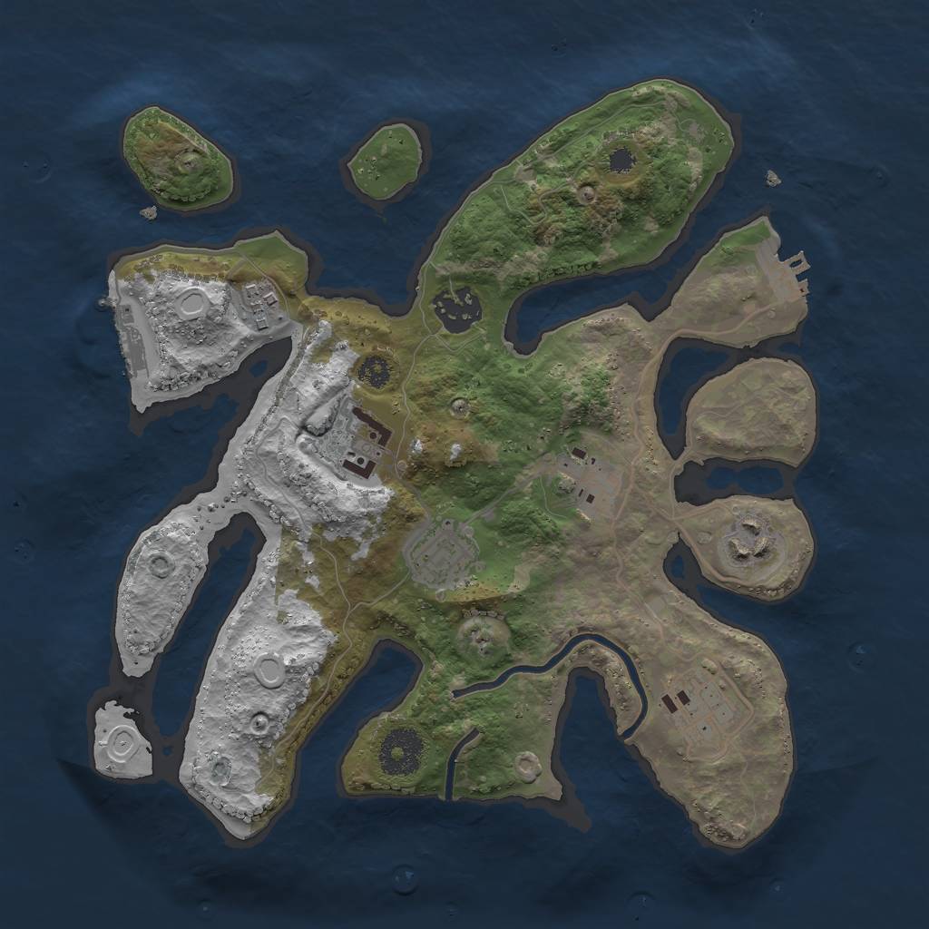 Rust Map: Procedural Map, Size: 3000, Seed: 2426986, 14 Monuments