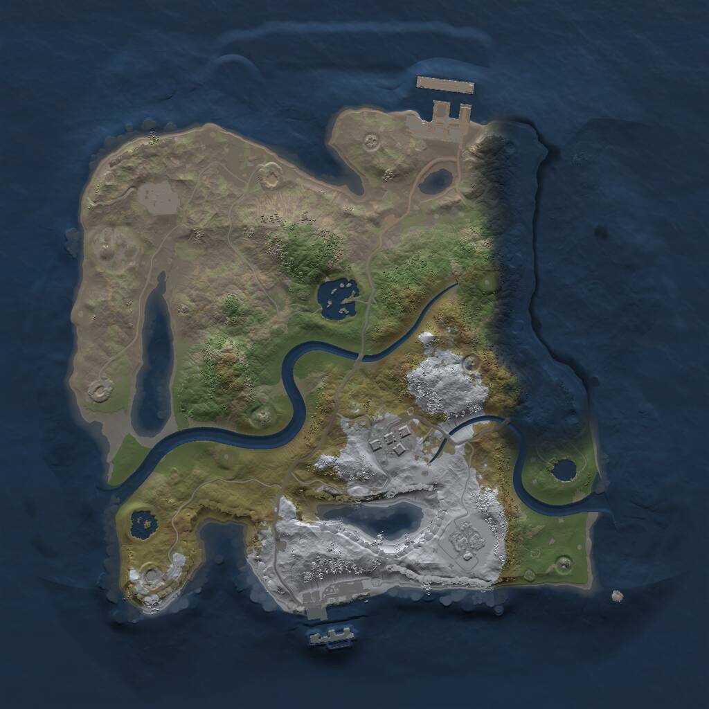 Rust Map: Procedural Map, Size: 2500, Seed: 85748, 6 Monuments