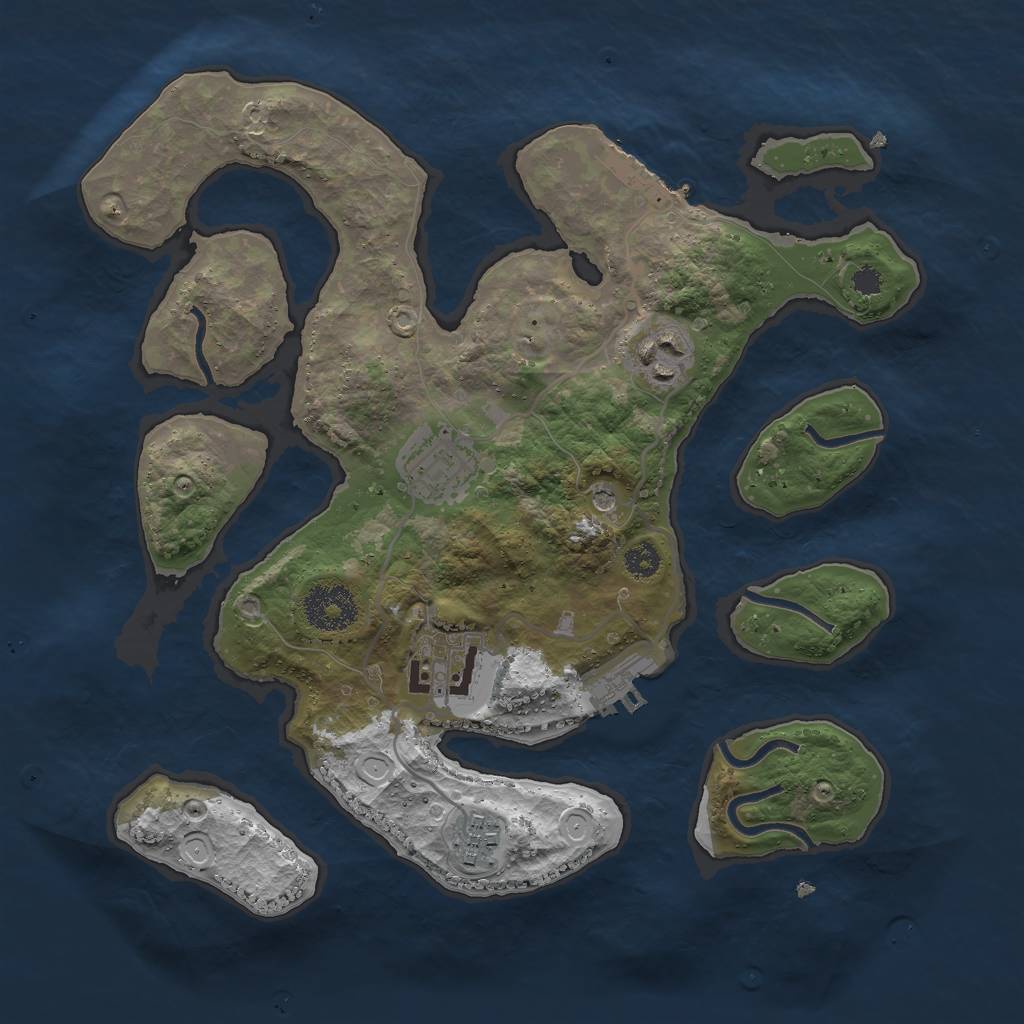 Rust Map: Procedural Map, Size: 3000, Seed: 881431589, 12 Monuments