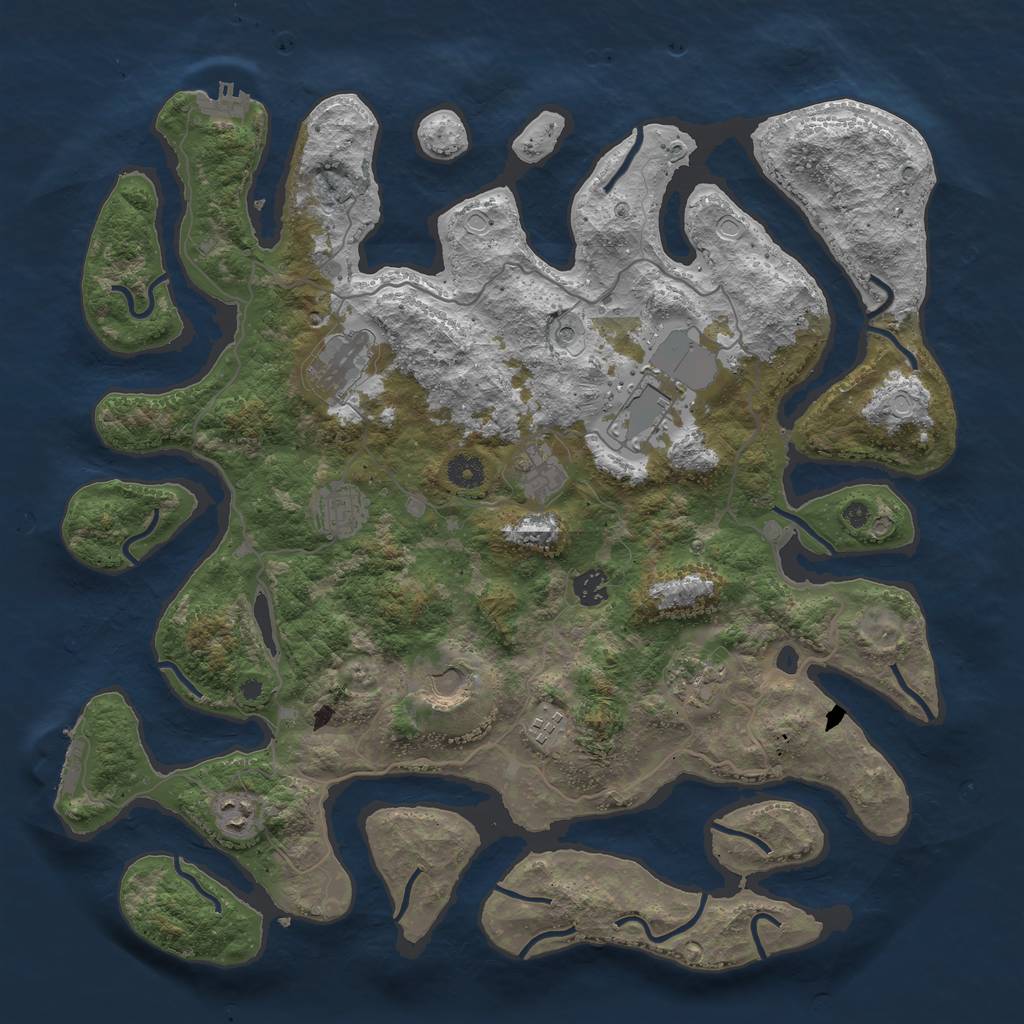 Rust Map: Procedural Map, Size: 4250, Seed: 603863485, 17 Monuments